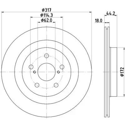 Disco de freno HELLA 8DD 355 134-961 Premium